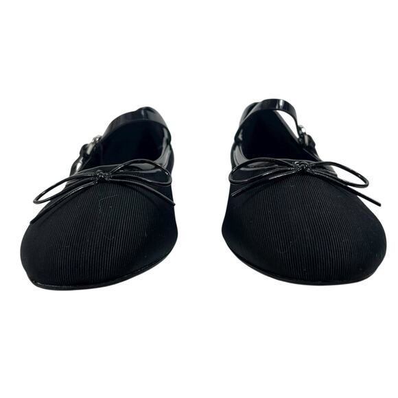 Mango Round Toe Mary Jane Bow Ballerina Flats Black Size 36/ 6 - Picture 6 of 14